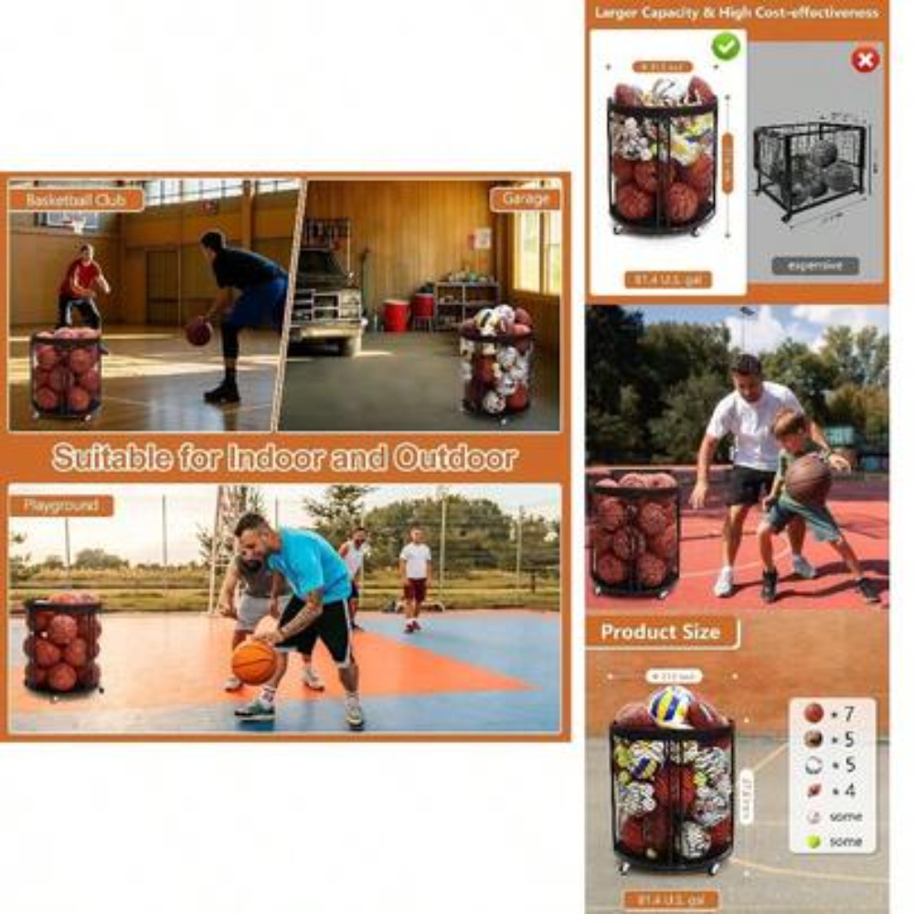 Heavy Equipment Gym - Wytrzymały wózek do przechowywania piłek do